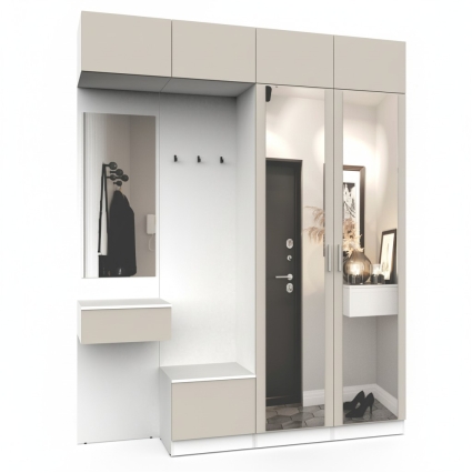 Набор мебели для прихожей "Марсель-209" МР 01-209 В2490 Ш2000 Г420 (ЛДСП Кашемир) Набор мебели для прихожей "Марсель-209" МР 01-209 В2490 Ш2000 Г420 (ЛДСП Кашемир)